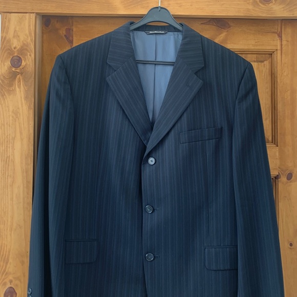 Jack Victor stripped dark blue suit, size M/L - Picture 2 of 13